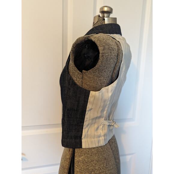 FILLMORE denim vest w pinstriped back/buckle.  Size Medium. Vintage - Picture 3 of 16